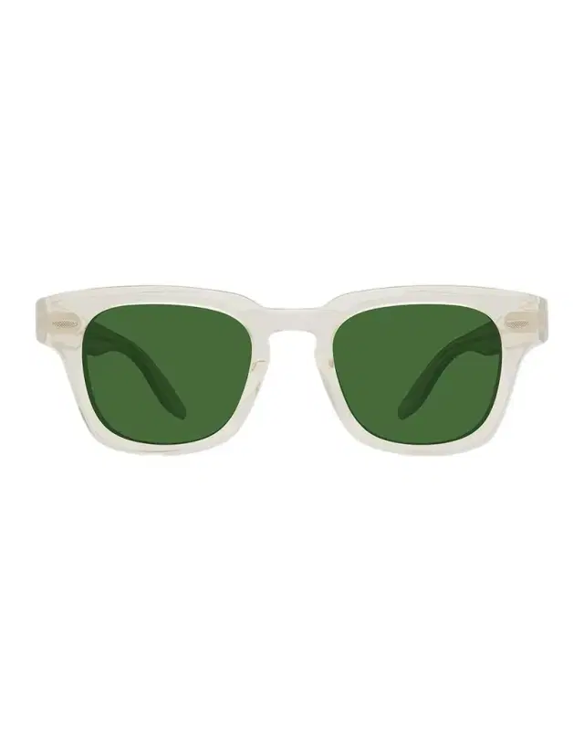 Barton Perreira Men 's Keyhole-Bridge Transparent Acetate Square Sunglasses