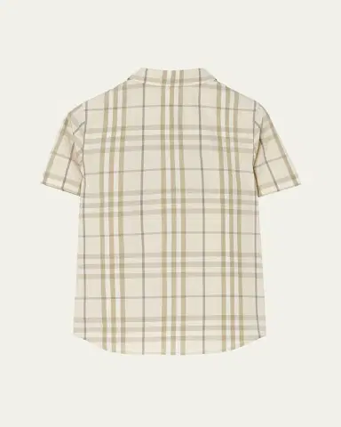 Burberry Boy's Owen Short-Sleeve Check Cotton Shirt | Thumbnail 2 Burberry Boy's Owen Short-Sleeve Check Cotton Shirt | Thumbnail 2