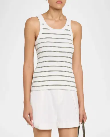 Vince Stripe Scoop-Neck Tank Top | Thumbnail 4