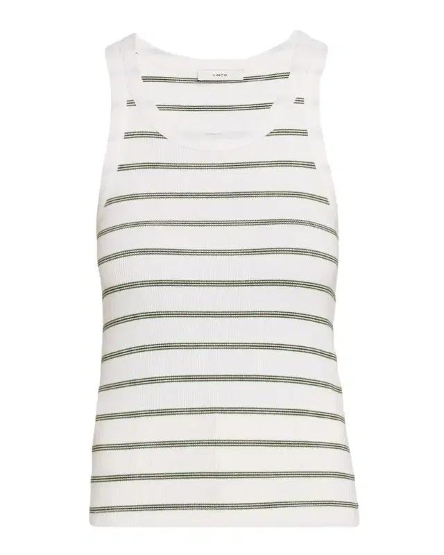 Vince Stripe Scoop-Neck Tank Top