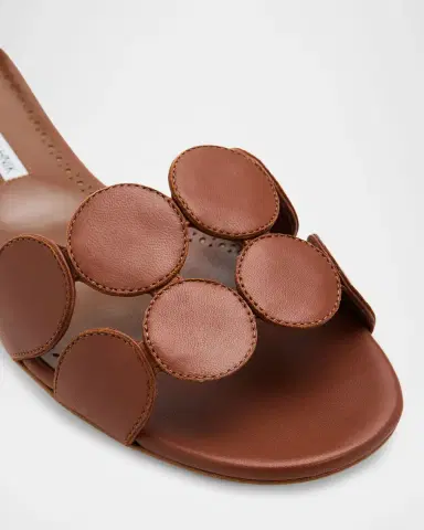 Manolo Blahnik Circle-Cut Leather Slide Sandals | Thumbnail 5 Manolo Blahnik Circle-Cut Leather Slide Sandals | Thumbnail 5