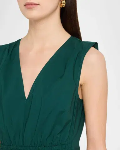 Proenza Schouler White Label Loren Sleeveless Ruched Waist Cotton Midi Dress | Thumbnail 5 Proenza Schouler White Label Loren Sleeveless Ruched Waist Cotton Midi Dress | Thumbnail 5