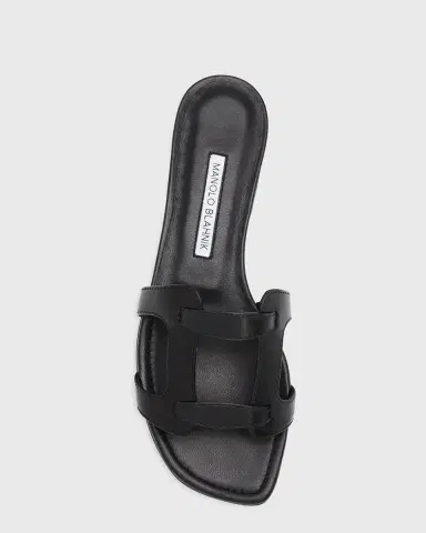 Manolo Blahnik Grellanu Leather Flat Slide Sandals | Thumbnail 4 Manolo Blahnik Grellanu Leather Flat Slide Sandals | Thumbnail 4