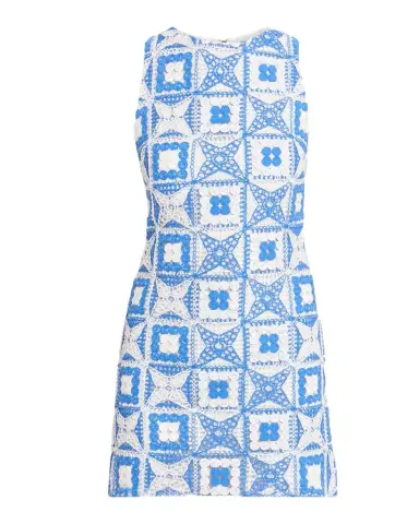 ALICE + OLIVIA Clyde Geometric Crochet Mini Dress | Thumbnail 1