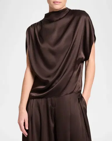 TWP Wish You Would Draped Silk Blouse | Thumbnail 4 TWP Wish You Would Draped Silk Blouse | Thumbnail 4