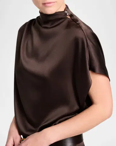 TWP Wish You Would Draped Silk Blouse | Thumbnail 5 TWP Wish You Would Draped Silk Blouse | Thumbnail 5