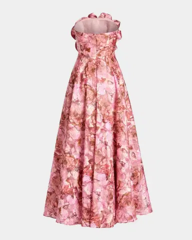 Mac Duggal Strapless Floral A-Line Gown w/ 3D Flower | Thumbnail 5 Mac Duggal Strapless Floral A-Line Gown w/ 3D Flower | Thumbnail 5