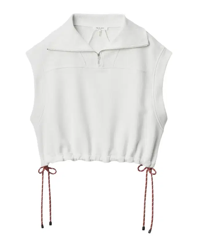 Rag & Bone Vintage Terry Half-Zip Sleeveless Sweatshirt