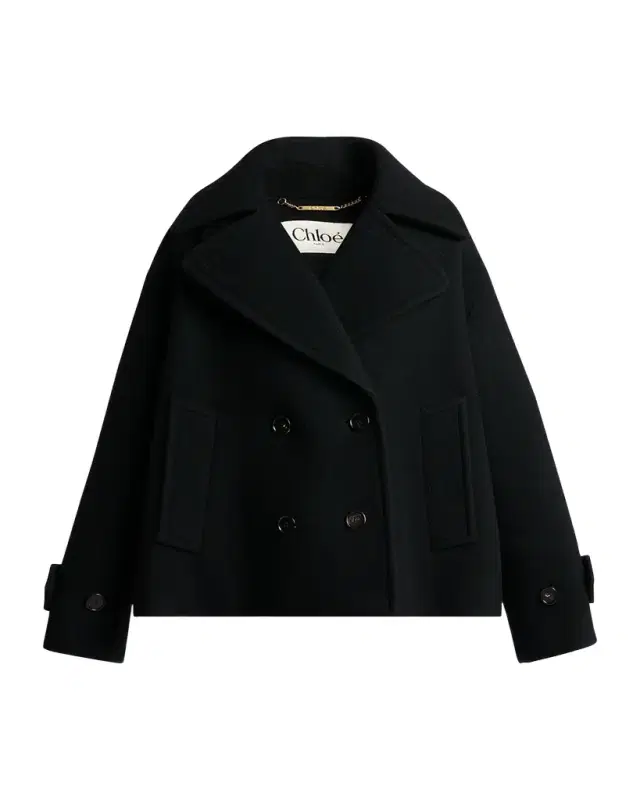 Chloe Double-Breasted Wool Peacoat