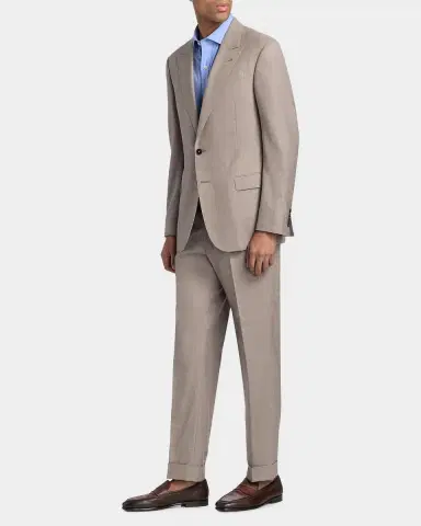 Emporio Armani Tonal Textured Single-Breasted Wool, Silk & Linen Suit | Thumbnail 7 Emporio Armani Tonal Textured Single-Breasted Wool, Silk & Linen Suit | Thumbnail 7