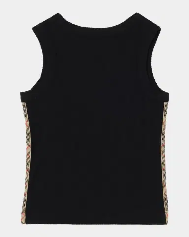 Burberry Girl's Gabriela Check-Trim Cotton Vest | Thumbnail 2
