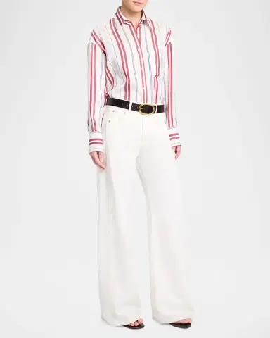 TWP Big Joe Striped Silk Button-Front Shirt | Thumbnail 2 TWP Big Joe Striped Silk Button-Front Shirt | Thumbnail 2