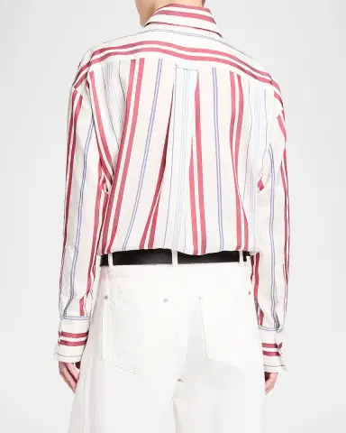 TWP Big Joe Striped Silk Button-Front Shirt | Thumbnail 3 TWP Big Joe Striped Silk Button-Front Shirt | Thumbnail 3