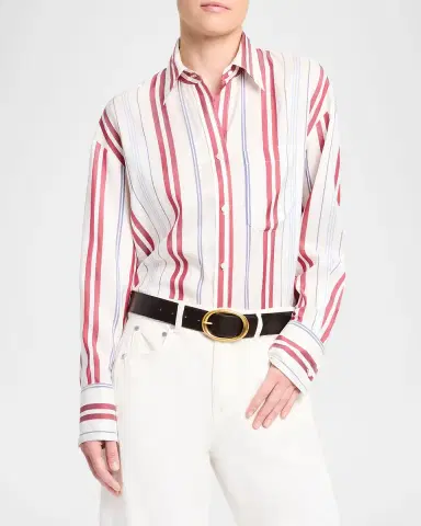 TWP Big Joe Striped Silk Button-Front Shirt | Thumbnail 4 TWP Big Joe Striped Silk Button-Front Shirt | Thumbnail 4