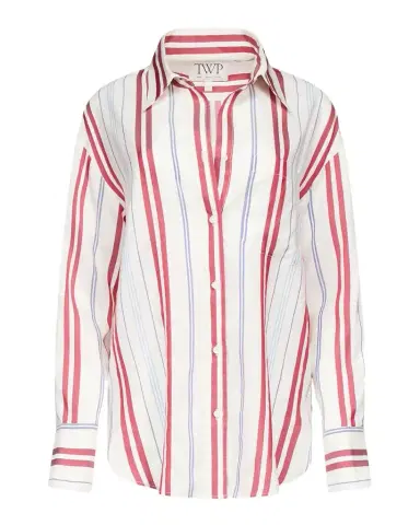 TWP Big Joe Striped Silk Button-Front Shirt | Thumbnail 1 TWP Big Joe Striped Silk Button-Front Shirt | Thumbnail 1