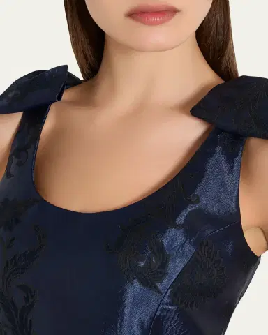 Milly Kaelynn Floral Jacquard Dress | Thumbnail 3 Milly Kaelynn Floral Jacquard Dress | Thumbnail 3