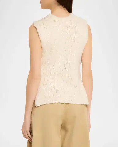 Adam Lippes Gwen Brushed Silk Knit Sleeveless Top | Thumbnail 3