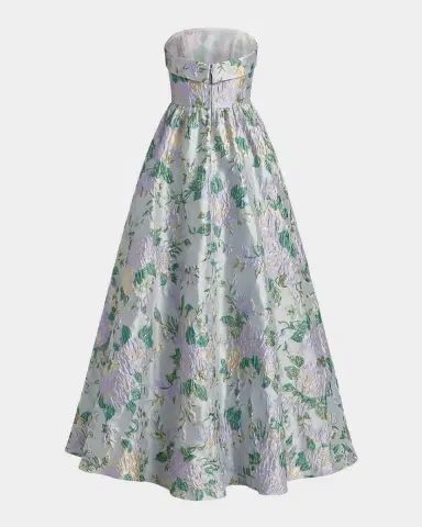 Mac Duggal Strapless Floral Brocade Ball Gown | Thumbnail 5 Mac Duggal Strapless Floral Brocade Ball Gown | Thumbnail 5