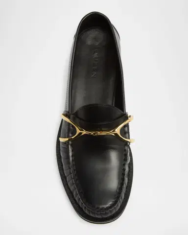 Alexander McQueen Men's Wishbone Leather Moccasin Loafers | Thumbnail 4 Alexander McQueen Men's Wishbone Leather Moccasin Loafers | Thumbnail 4