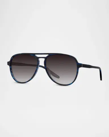 Barton Perreira Men 's Hartmann Acetate Aviator Sunglasses | Thumbnail 2