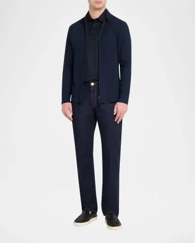 Giorgio Armani Men's Cotton Seersucker Full-Zip Shirt Jacket | Thumbnail 2