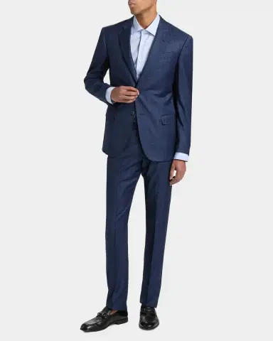 Emporio Armani Windowpane Plaid Single-Breasted Wool Suit | Thumbnail 2 Emporio Armani Windowpane Plaid Single-Breasted Wool Suit | Thumbnail 2