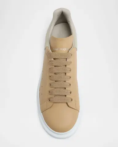 Alexander McQueen Men's Oversized Soft Leather Sneakers | Thumbnail 4 Alexander McQueen Men's Oversized Soft Leather Sneakers | Thumbnail 4