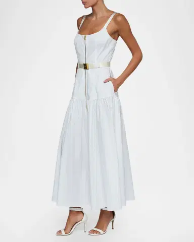 L'Agence Rima Belted Midi Dress | Thumbnail 4 L'Agence Rima Belted Midi Dress | Thumbnail 4