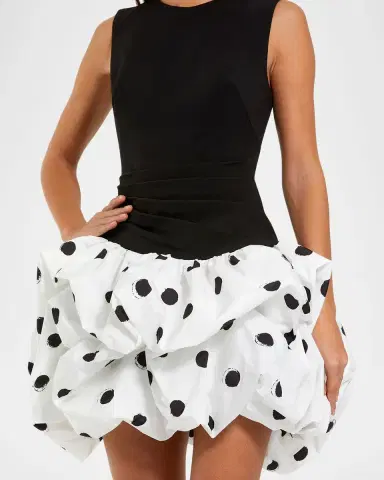 Mac Duggal Polka Dot Crepe Minidress | Thumbnail 4