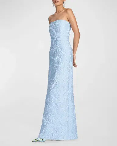 SACHIN & BABI Strapless Floral Jacquard Column Gown | Thumbnail 2 SACHIN & BABI Strapless Floral Jacquard Column Gown | Thumbnail 2