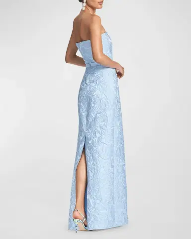 SACHIN & BABI Strapless Floral Jacquard Column Gown | Thumbnail 3 SACHIN & BABI Strapless Floral Jacquard Column Gown | Thumbnail 3