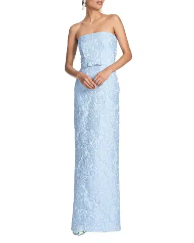SACHIN & BABI Strapless Floral Jacquard Column Gown | Thumbnail 1 SACHIN & BABI Strapless Floral Jacquard Column Gown | Thumbnail 1