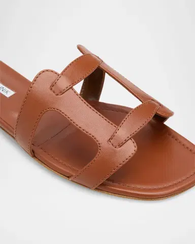 Manolo Blahnik Grellanu Leather Flat Slide Sandals | Thumbnail 5