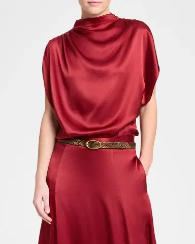 TWP Wish You Would Draped Silk Blouse | Thumbnail 4 TWP Wish You Would Draped Silk Blouse | Thumbnail 4