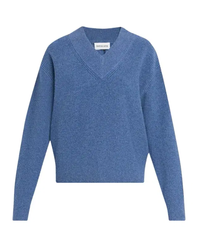 The Maris Cashmere Rib V-Neck Sweater