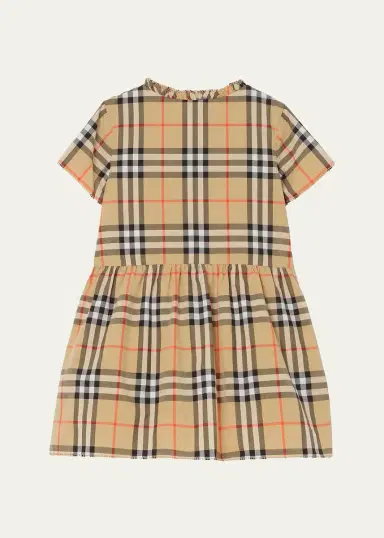 Burberry Girl's Rose Check Cotton Dress, Size 12M-3 | Thumbnail 2 Burberry Girl's Rose Check Cotton Dress, Size 12M-3 | Thumbnail 2