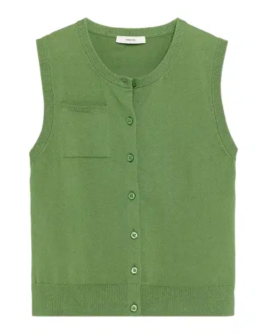 Vince Sleeveless Patch Pocket Cardigan | Thumbnail 1 Vince Sleeveless Patch Pocket Cardigan | Thumbnail 1