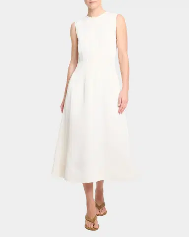 TWP Crewneck Linen-Blend Midi Dress | Thumbnail 2 TWP Crewneck Linen-Blend Midi Dress | Thumbnail 2