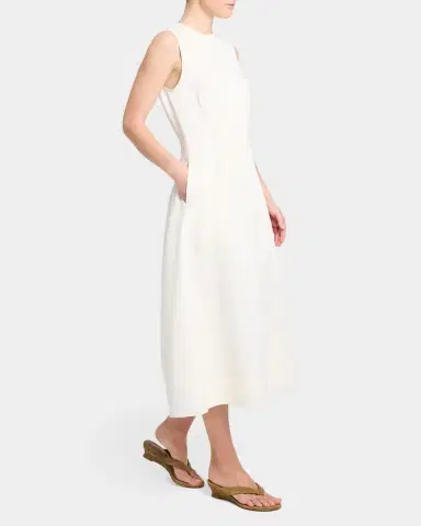 TWP Crewneck Linen-Blend Midi Dress | Thumbnail 6 TWP Crewneck Linen-Blend Midi Dress | Thumbnail 6