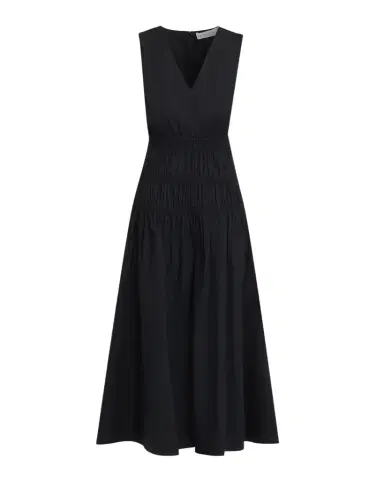 Proenza Schouler White Label Loren Sleeveless Ruched Waist Cotton Midi Dress | Thumbnail 1 Proenza Schouler White Label Loren Sleeveless Ruched Waist Cotton Midi Dress | Thumbnail 1