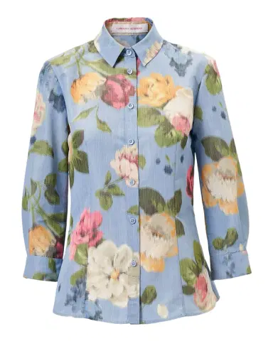 Carolina Herrera Ana Floral Button-Down Shirt | Thumbnail 1 Carolina Herrera Ana Floral Button-Down Shirt | Thumbnail 1