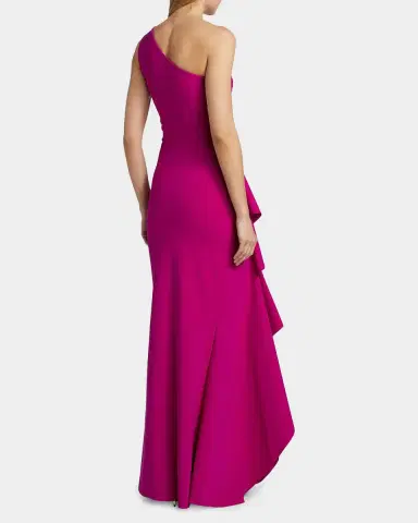 Chiara Boni La Petite Robe Ruched One-Shoulder Ruffle Gown | Thumbnail 3 Chiara Boni La Petite Robe Ruched One-Shoulder Ruffle Gown | Thumbnail 3