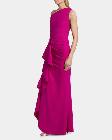 Chiara Boni La Petite Robe Ruched One-Shoulder Ruffle Gown | Thumbnail 7 Chiara Boni La Petite Robe Ruched One-Shoulder Ruffle Gown | Thumbnail 7