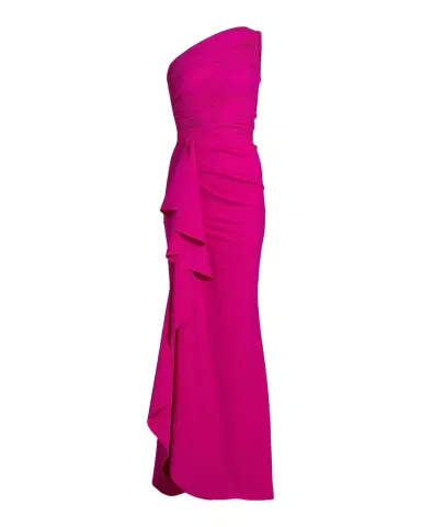 Chiara Boni La Petite Robe Ruched One-Shoulder Ruffle Gown | Thumbnail 1 Chiara Boni La Petite Robe Ruched One-Shoulder Ruffle Gown | Thumbnail 1