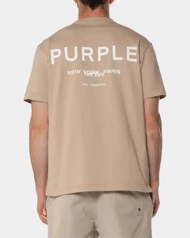 PURPLE Men's Cotton Jersey Logo Crewneck T-Shirt | Thumbnail 2