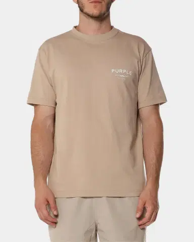 PURPLE Men's Cotton Jersey Logo Crewneck T-Shirt | Thumbnail 3