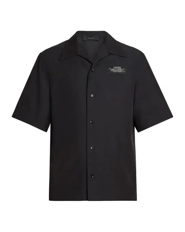 Amiri Spirit Logo Patch Bowling Shirt