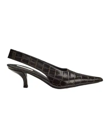 TOTEME Croco-Embossed Leather Slingback Pumps | Thumbnail 1 TOTEME Croco-Embossed Leather Slingback Pumps | Thumbnail 1