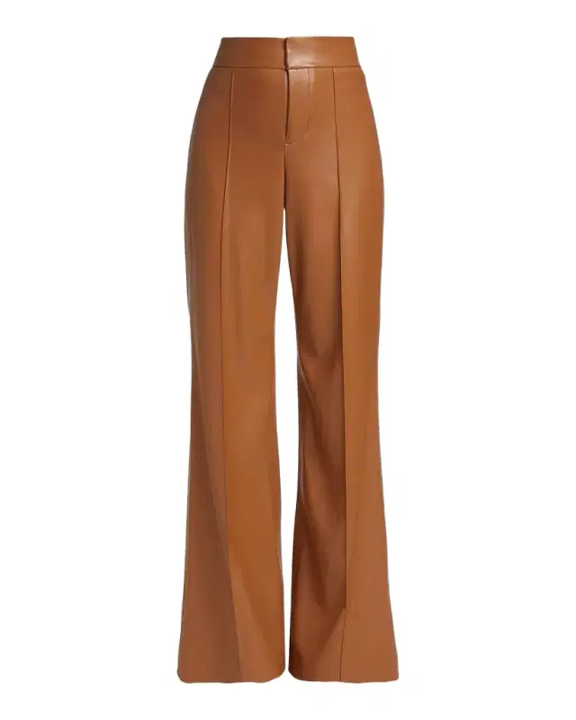 ALICE + OLIVIA Dylan Vegan Leather Wide-Leg Pants