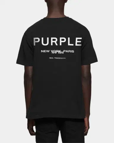 PURPLE Men's Cotton Jersey Logo Crewneck T-Shirt | Thumbnail 2